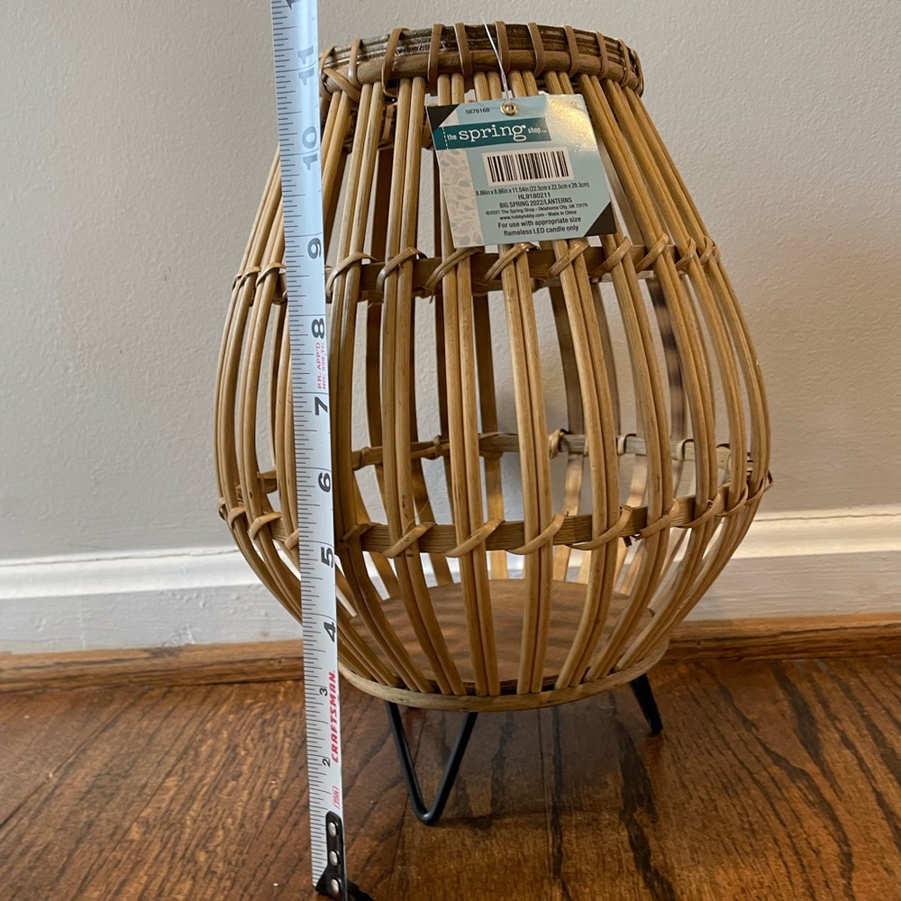 Natural Lantern On Stand set of 2 (FINAL PRICE $71) - Picture 3 of 7